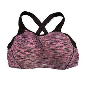 Victoria's Secret VSX Sport Pink Black Racerback Sports Bra 36DD